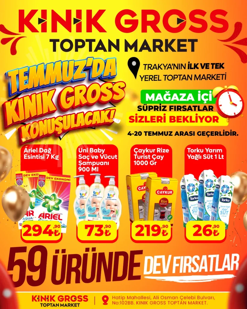 Kınık Gross Toptan Market 4 - 20 Temmuz 2025 Katalog