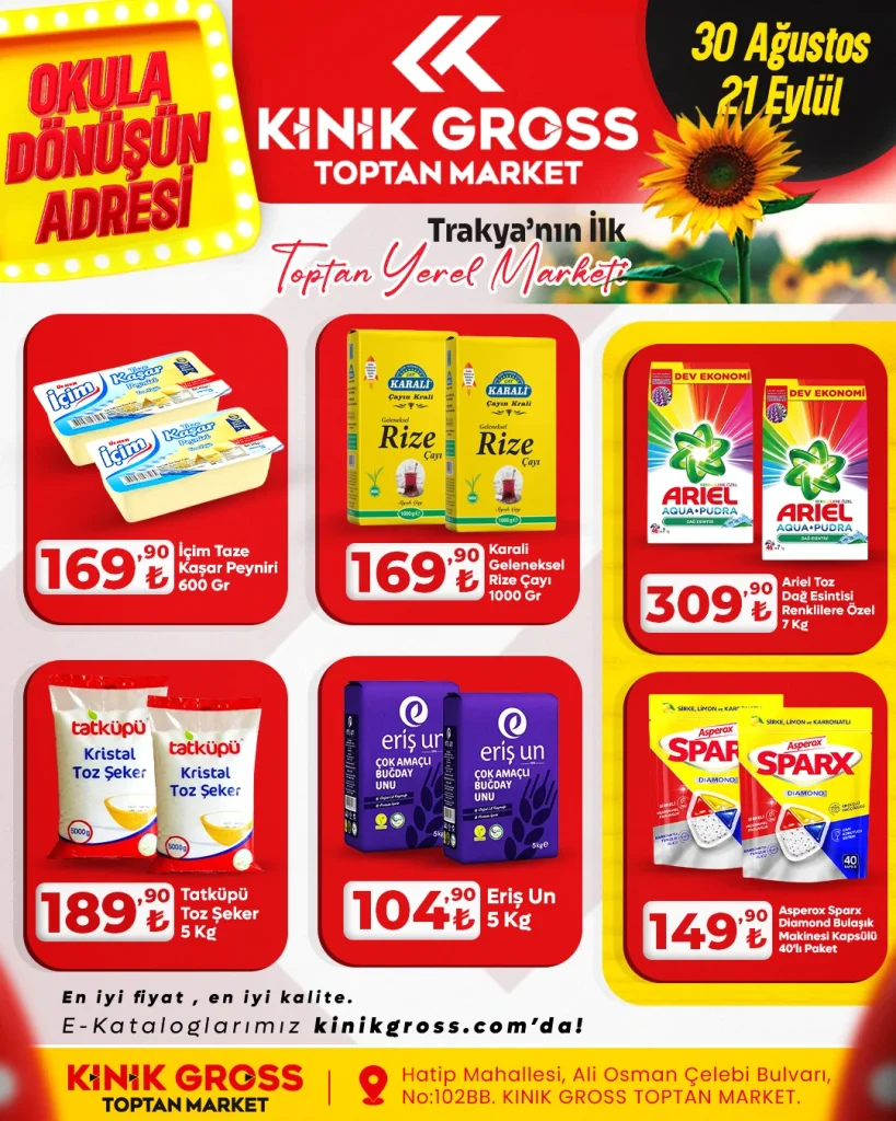 Kınık Gross Toptan Market 30 Ağustos - 21 Eylül 2025 Katalog